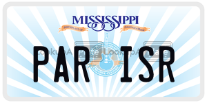 PARISR  license plate in MS