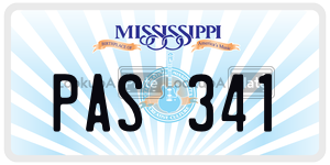 PAS341  license plate in MS