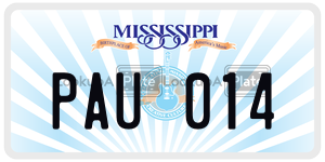PAU014  license plate in MS
