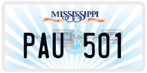 PAU501  license plate in MS