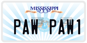PAWPAW1  license plate in MS