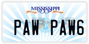 PAWPAW6  license plate in MS