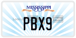 PBX9  license plate in MS