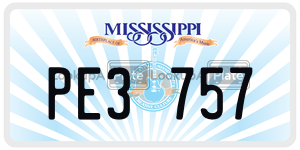 PE3757  license plate in MS