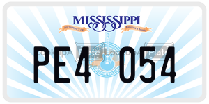 PE4054  license plate in MS