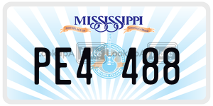 PE4488  license plate in MS