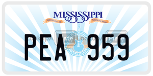 PEA959 license plate in Mississippi