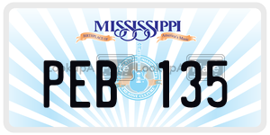 PEB135  license plate in MS
