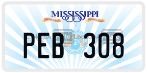 PEB308  license plate in MS