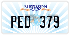 PED379  license plate in MS
