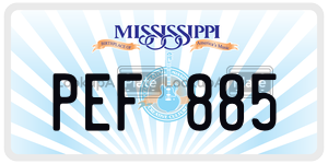 PEF885  license plate in MS