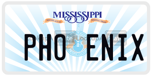 PHOENIX  license plate in MS