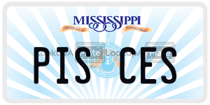 PISCES  license plate in MS