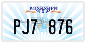 PJ7876  license plate in MS
