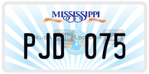 PJD075  license plate in MS