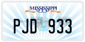 PJD933  license plate in MS