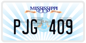 PJG409  license plate in MS