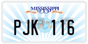 PJK116  license plate in MS
