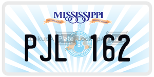PJL162  license plate in MS