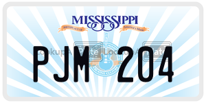 PJM204  license plate in MS