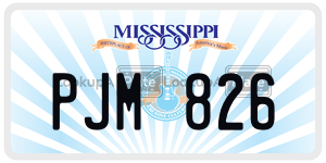 PJM826  license plate in MS