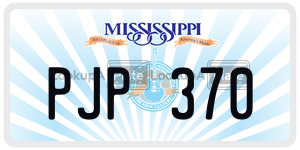 PJP370  license plate in MS