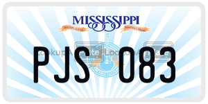 PJS083  license plate in MS