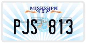 PJS813  license plate in MS