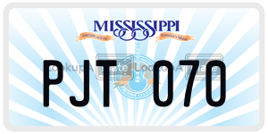 PJT070  license plate in MS