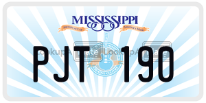 PJT190  license plate in MS