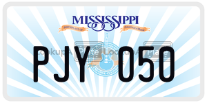 PJY050  license plate in MS