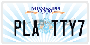 PLATTY7  license plate in MS
