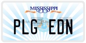 PLGEDN  license plate in MS