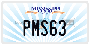 PMS63  license plate in MS