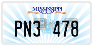 PN3478  license plate in MS