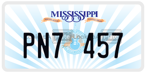 PN7457  license plate in MS