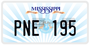 PNE195  license plate in MS