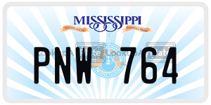 PNW764  license plate in MS
