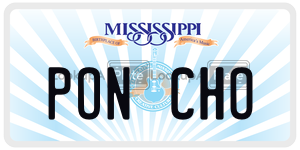 PONCHO  license plate in MS