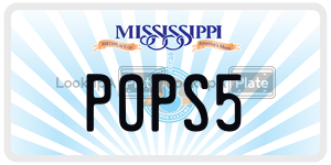 POPS5  license plate in MS