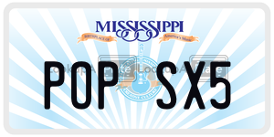 POPSX5  license plate in MS