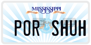 PORSHUH  license plate in MS