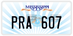 PRA607  license plate in MS