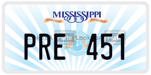 PRE451  license plate in MS
