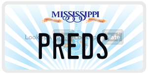 PREDS  license plate in MS
