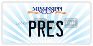 PRES  license plate in MS