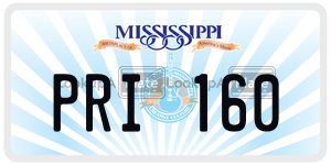 PRI160 license plate in Mississippi