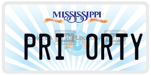 PRIORTY  license plate in MS