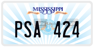 PSA424  license plate in MS