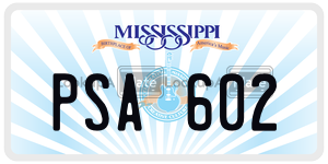 PSA602  license plate in MS